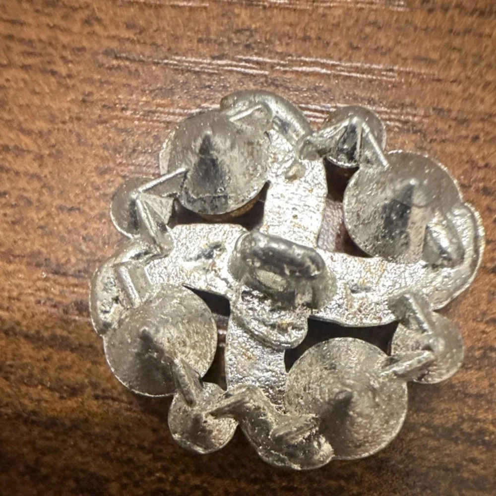 Silver‎ Metal Novelty Round Button Decorative Vintage Sewing